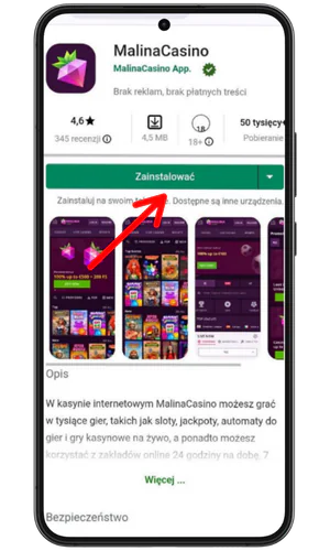Przycisk Zainstalować Malina