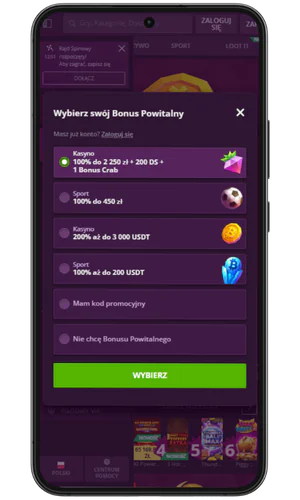 Wybór bonusu Malina